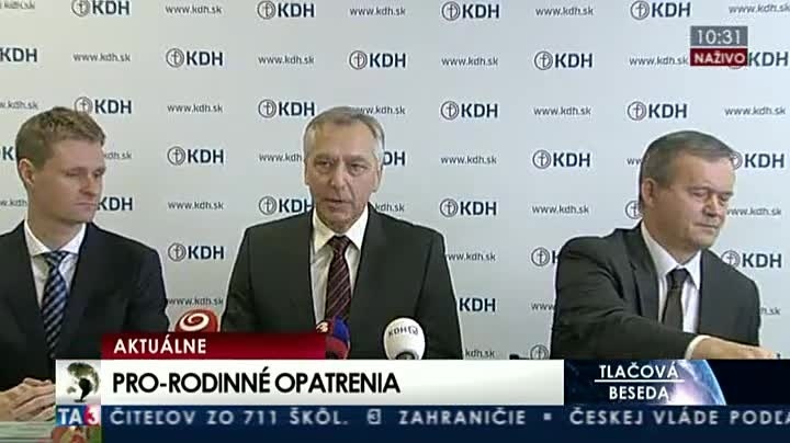 Tlačová beseda KDH o prorodinných opatreniach